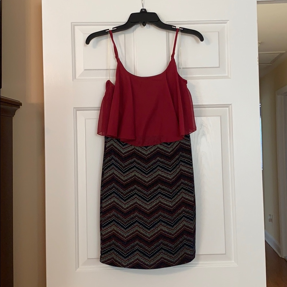 Form fitting maroon dress